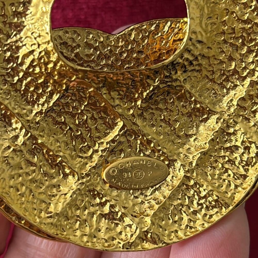Authentic Chanel Vintage Coco Mark 94P Gold Pendant Necklace W/Box - Picture 11 of 11